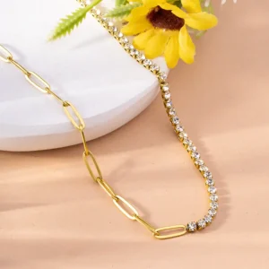 Daazzling CZ Trail Link Necklace